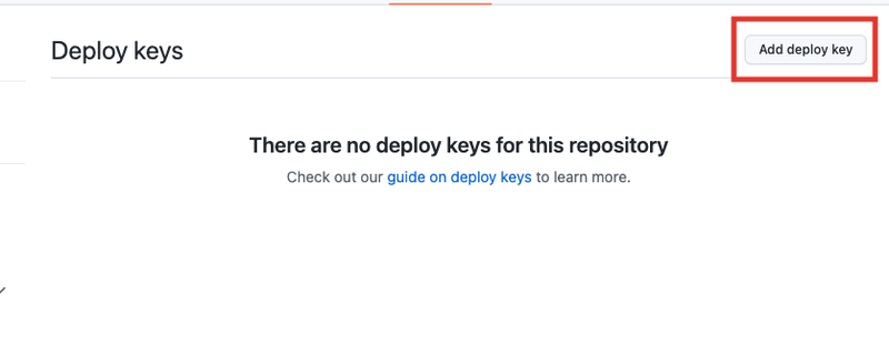 فتح صفحة Deploy Keys فتح صفحة Deploy Keys
